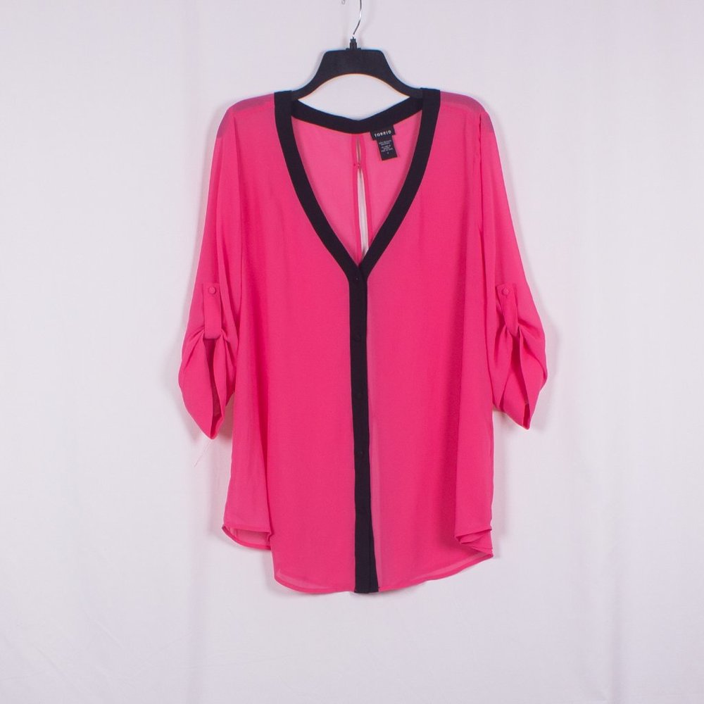 Torrid Pink and Black Blouse